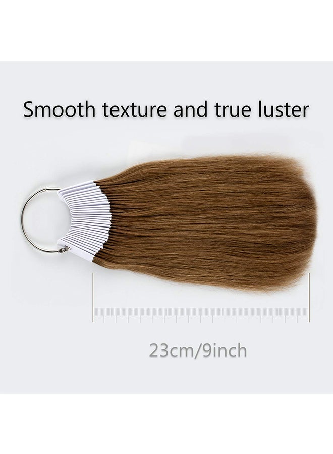 NIBEMINENT 30-Piece Straight Human Hair Swatches With Ring Brown 9inch - Image 2