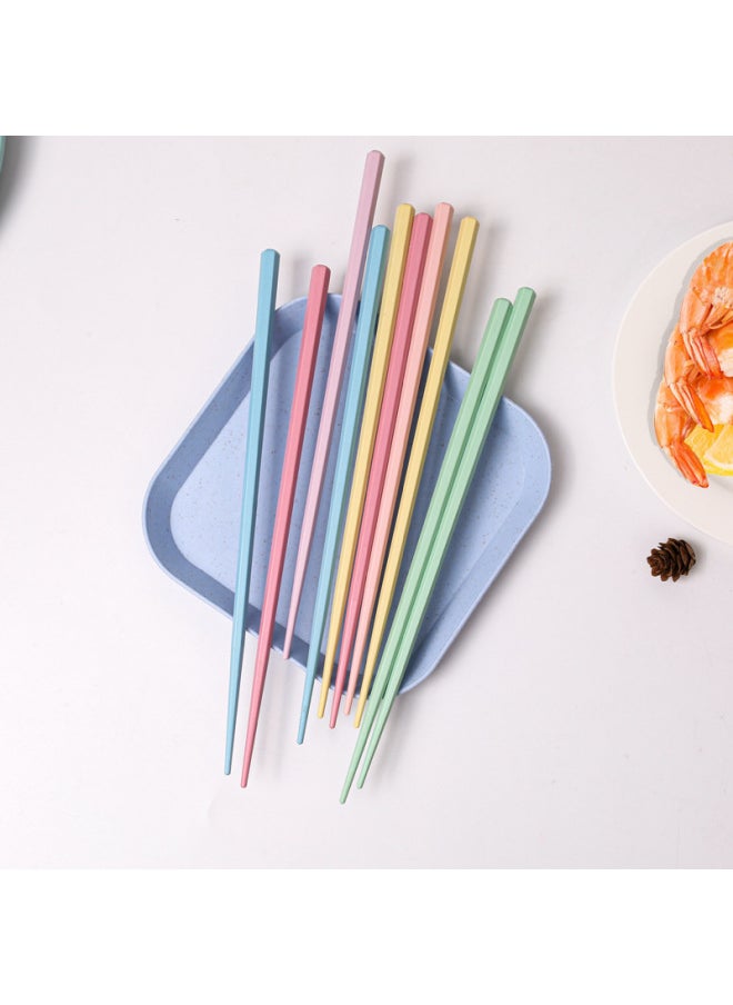 Generic - Japanese-style Alloy Chopsticks Hexagonal Non-slip Macaron Color Household Meal Sharing One Person Chopsticks Community Group Purchase In Stock Wholesale-Color:Peach-Specifications:22.5 [macaron Hexagonal Chopsticks]] - Image 1