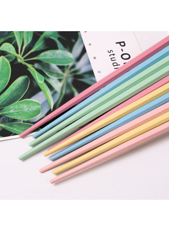 Generic - Japanese-style Alloy Chopsticks Hexagonal Non-slip Macaron Color Household Meal Sharing One Person Chopsticks Community Group Purchase In Stock Wholesale-Color:Peach-Specifications:22.5 [macaron Hexagonal Chopsticks]] - Image 1
