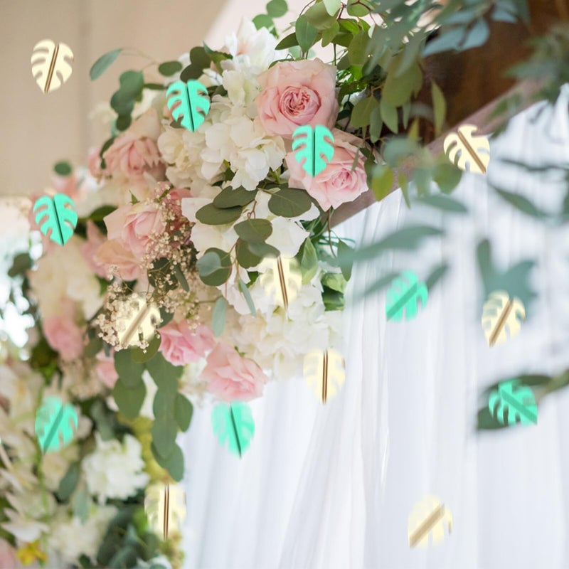 Monstera Leaf Confirti Mix Emerald Green Metallic Tropical Party Sprinkles For Wedding Birthday Luau 4 Bags - Image 5