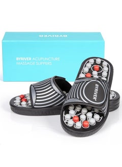 BYRIVER Reflexology Foot Pressure Point Massage Tools Mat Massage Slippers Slides Sandals Shoes, Back Knee Feet Arch Heel Pain and Tension Relief Products, Relaxation Gifts for Mom Dad Parents(02L)  - Image 2