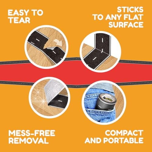 PlayTape Road Tape for Toy Cars - Sticks to Flat Surfaces; No Residue; 4-Pack of 30 ft. x 2 in. Asphalt Road - Image 5