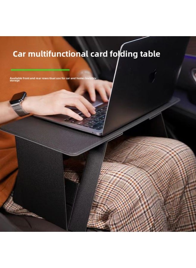 Generic - Light And Thin Laptop Bracket For Car Invisible Foldable Card Small Table Board Universal For Car Front And Rear Auxiliary Driver-Colour:[premium Black] Upgraded Velcro + Magnetic Style + Special Felt Bag★More Stable★ - Image 1