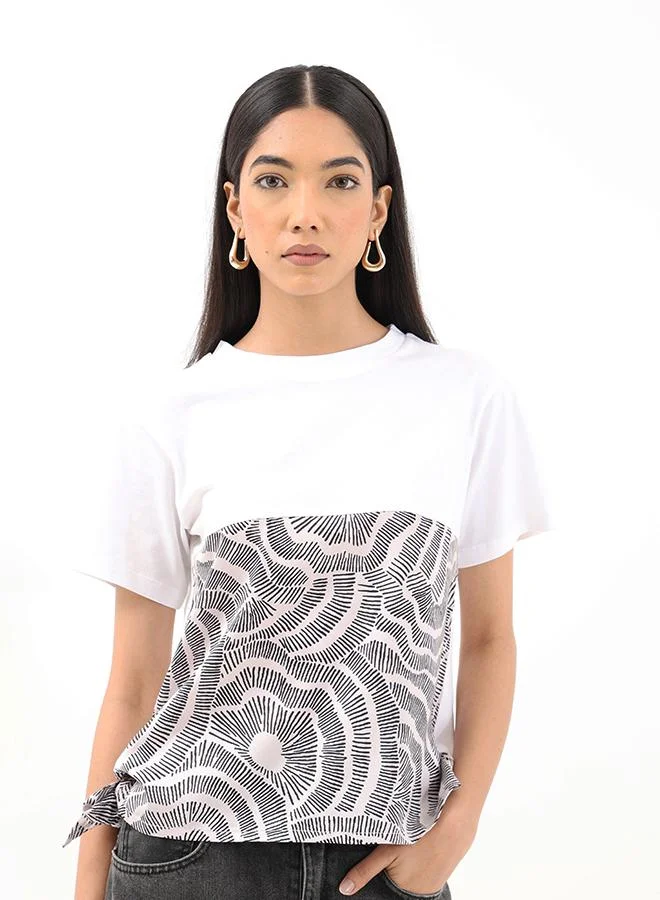 استوديو أول تيشيرت بطبعة سكارف