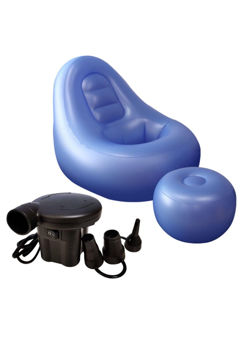 Hihonor - Chair After Surgery With Hole,Inflatable Chair Sofa With Ottoman + Air Pump,For Sitting,Sleeping,Pregnancy And Relaxation-Heal In Comfort,Blue - Image 1