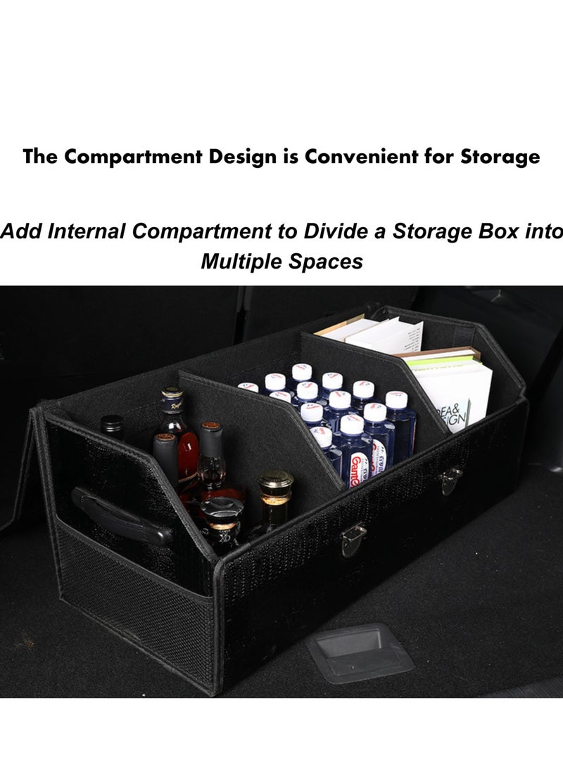 Manful Outdoor Foldable Car Trunk Storage Box Black, Car Storage Box, Thick Leather Storage Box Storage Box, Foldable - Image 3