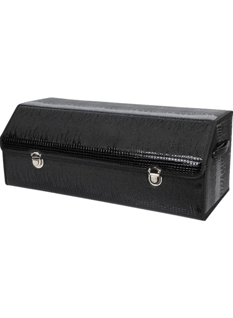 Manful Outdoor Foldable Car Trunk Storage Box Black, Car Storage Box, Thick Leather Storage Box Storage Box, Foldable - Image 1