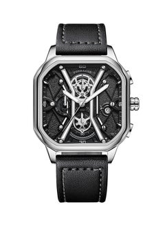 POEDAGAR Unique Multifunction RectangularDesign Watch for Men - 49222 