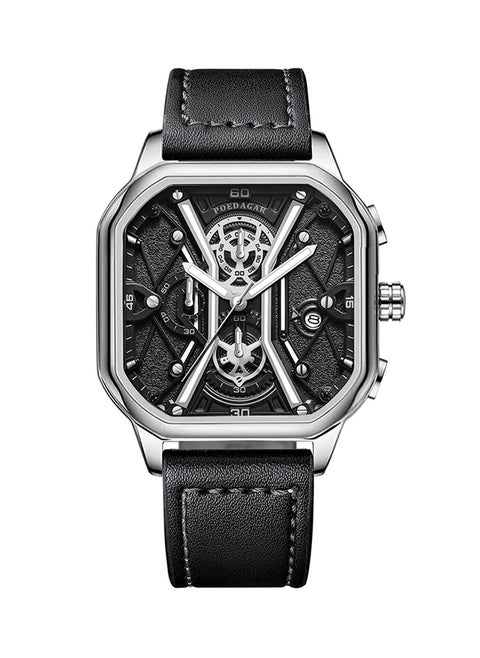 Unique Multifunction RectangularDesign Watch for Men - 49222