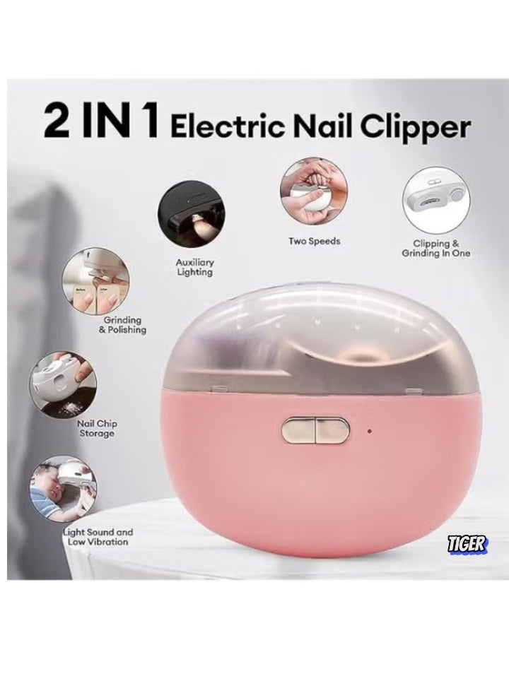 TIGER Electric Automatic Nail Clipper – Rechargeable, Precision Cutting for Hands & Feet, Safe & Easy to Use, Ideal for Seniors, Adults, and Kids, Ergonomic Design, Battery-Powered Nail Care Tool - Image 1