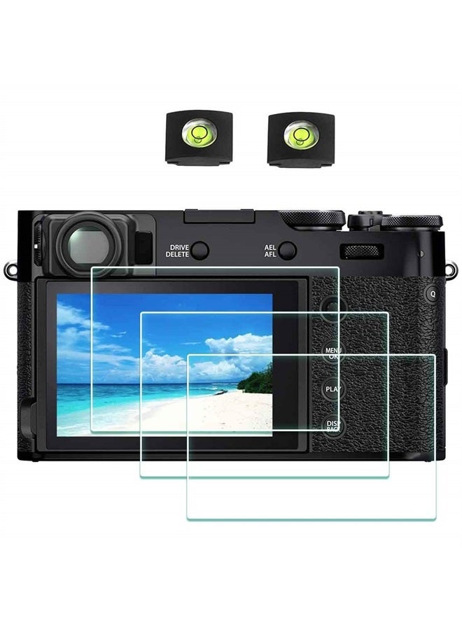 ULBTER Screen Protector for Fujifilm X-T4 X100V Fuji XT4 X-100V Camera [3Pack] with Hot Shoe Cover, 0.3mm 9H Hardness Tempered Glass Cover Anti-Scrach Anti-Fingerprint Anti-Bubble - Image 1