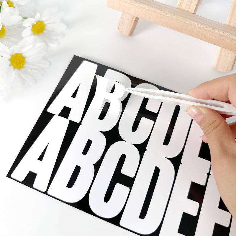 AVERZELLA 24 Sheets 400 PCS 2.5 inch Large Vinyl Letter Stickers for Outdoor White  Big Alphabet Stickers Mailbox Numbers Stickers for Poster  Bulletin Board  Letter Board Sign  Truck  Fabric  Craft (2.5 ""  White) - Image 3