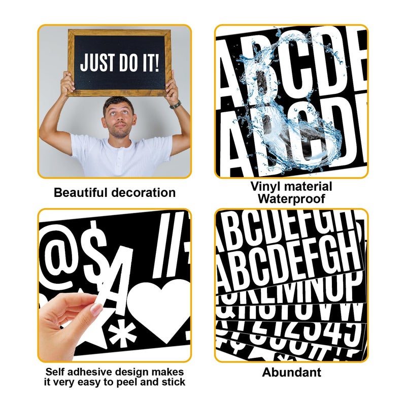 AVERZELLA 24 Sheets 400 PCS 2.5 inch Large Vinyl Letter Stickers for Outdoor White  Big Alphabet Stickers Mailbox Numbers Stickers for Poster  Bulletin Board  Letter Board Sign  Truck  Fabric  Craft (2.5 ""  White) - Image 4