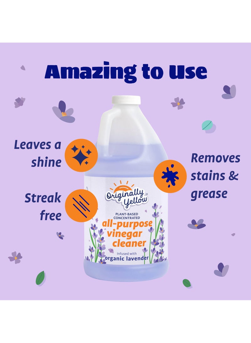 Originally Yellow All Purpose Vinegar Cleaner Concentrate Organic Lavender 1.89L - Image 2