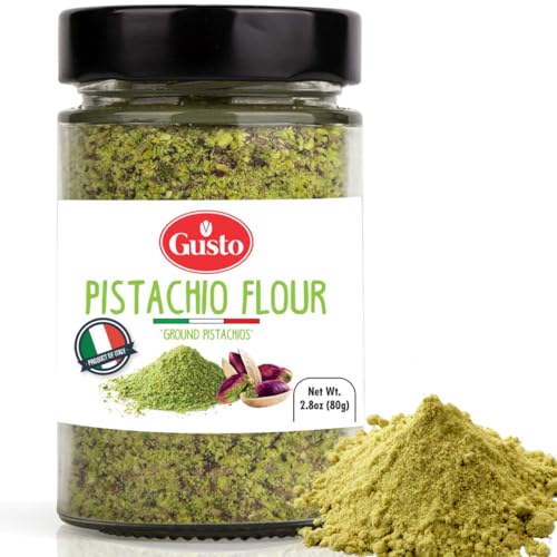 GUSTO ETNA Pistachio Flour, 80 g, Sicilian Fine Chopped Pistachio Flour, Ground Pistachios, Pistachio Powder, Gluten Free Flour, high Protein, Non Gmo, Vegan, Product of Bronte, Sicily, From Italy - Image 1