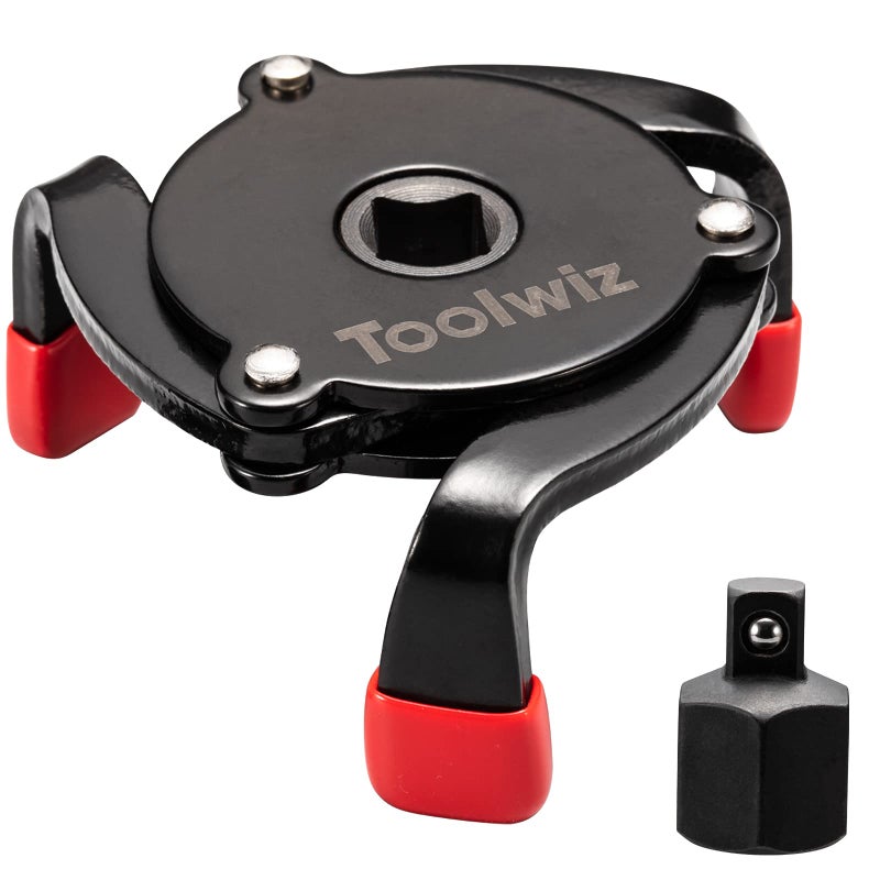 Toolwiz Universal Oil Filter Wrench 3 Jaw Adjustable Oil Filter Removal Tool One Way Change Tool Removing from 2-3/8'' to 3-7/8'' 60mm - 98mm - Image 1