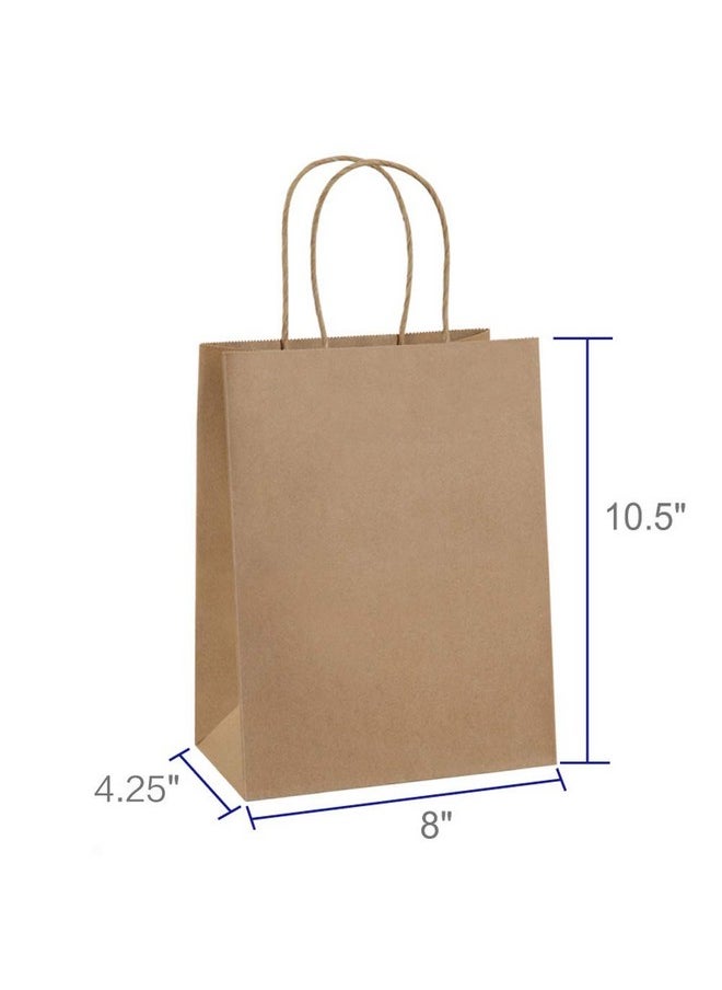 BagDream - BagDream Gift Bags 8x4.25x10.5 100Pcs Paper Gift Bags Medium Size Brown Paper Bags with Handles Bulk Wedding Party Favor Bags, Kraft Grocery Shopping Bags, Retail Merchandise Bags Gift Sacks - Image 1
