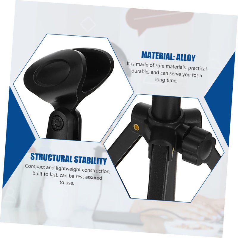 LALAFINA 1 Set Desktop Microphone Stand Durable Alloy Tripod With Clip for Studio Podcasting - Image 4