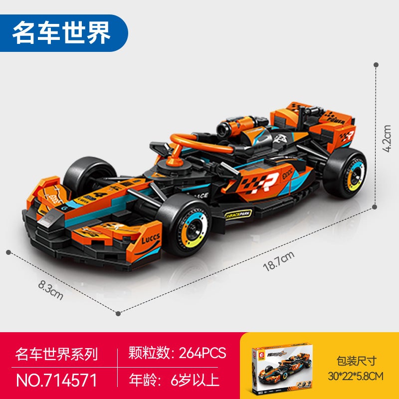 Senbao Formula F1 Racing Car 714569 Assembled Sports Car Car Model Children Boys Assembled Building Blocks Small Toys - Image 1