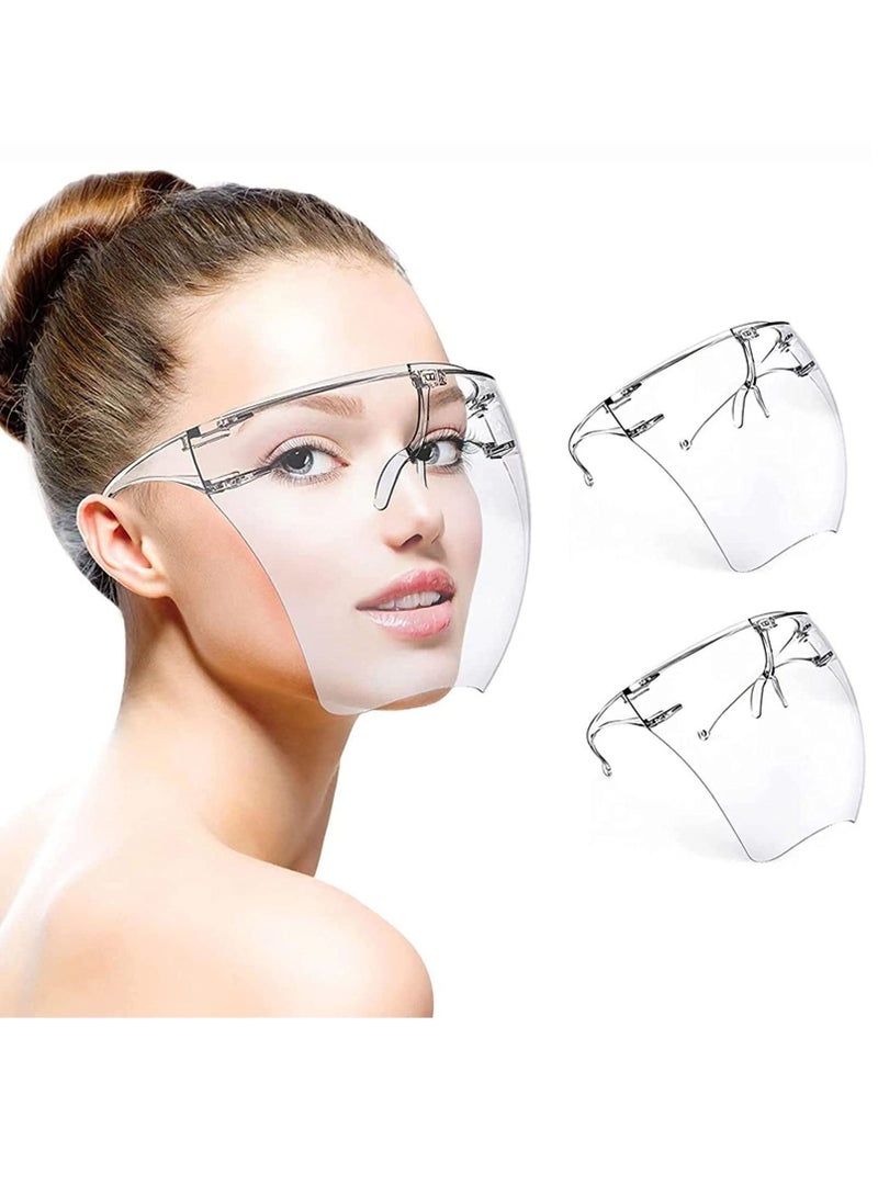 New Anti-Fog Safety Face Shield, Reusable Clear Shields Full Guard Cover, Uni Cycling Plastic Washable Shield to Protect From Droplets, Oil Splash, Sawdust - Image 1