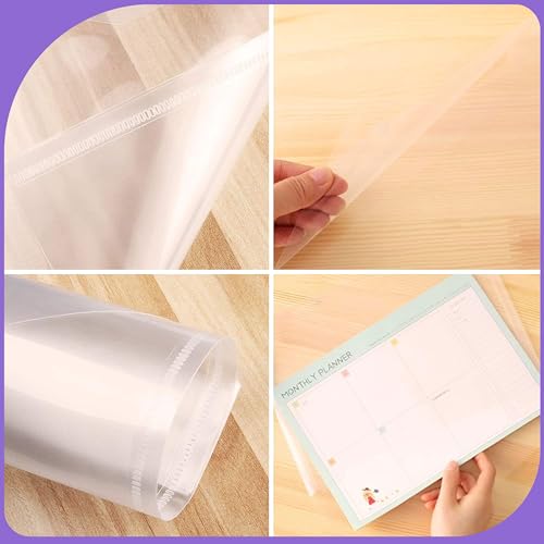 True Flair Trueflair Transparent Button File Bags with Top Opening, Water Resistant, Capacity – Can Hold A4 Size 140 Sheets (10) - Image 4