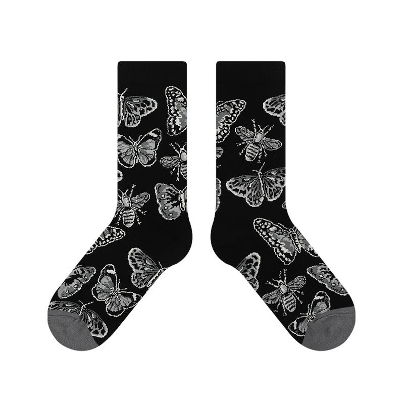 2024 Fresh Green Cotton Socks Men'S Sweat-Absorbing Original Personality Fashion Trend Instagram Style Mid-Tube Socks Women - Image 1