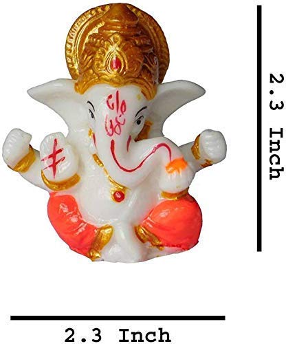 SK Lord Ganesha Idols for Home Decor and Office Decor Car Dashboard Showpiece for Living Room Showpiece for Gift Ganesh ji murti 23 x 23 Inch Multicolour Resin - Image 5