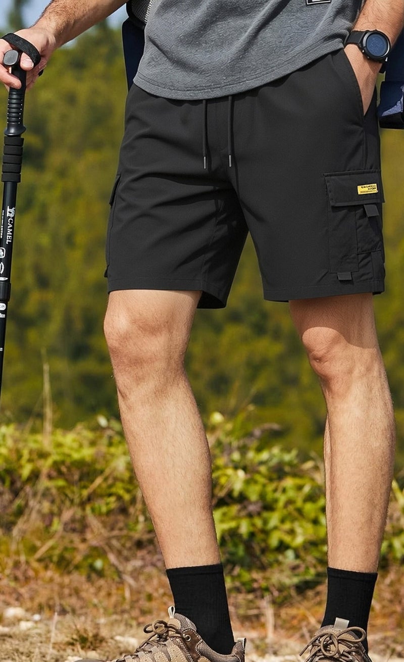 Men's Cargo Shorts Elastic Waist Loose Fit Casual Multi-Pockets Outdoor Hiking Summer Beach Daily Streetwear - Image 1