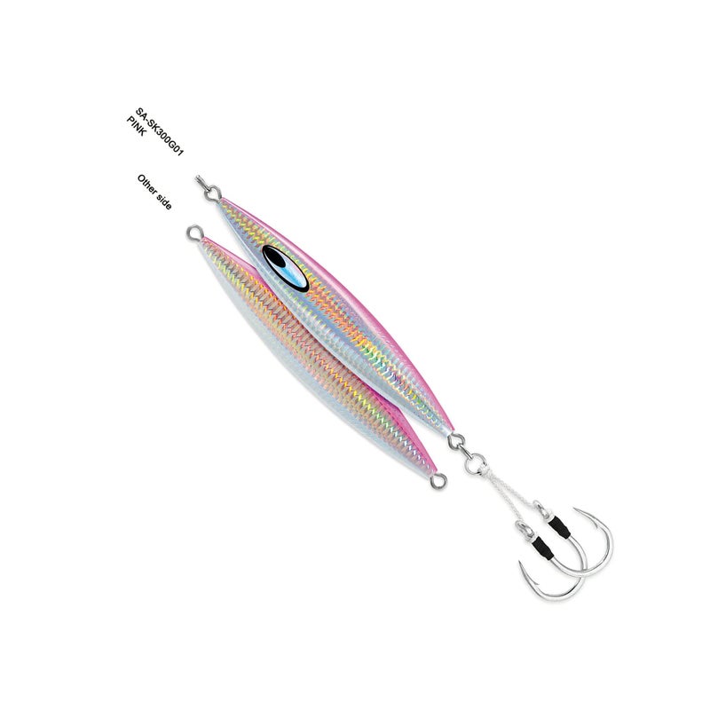 Daiwa Jig Saltwater SASK170G01 Saltiga SLK Metaljig 6oz 70 Assist Hooks Pink - Image 2