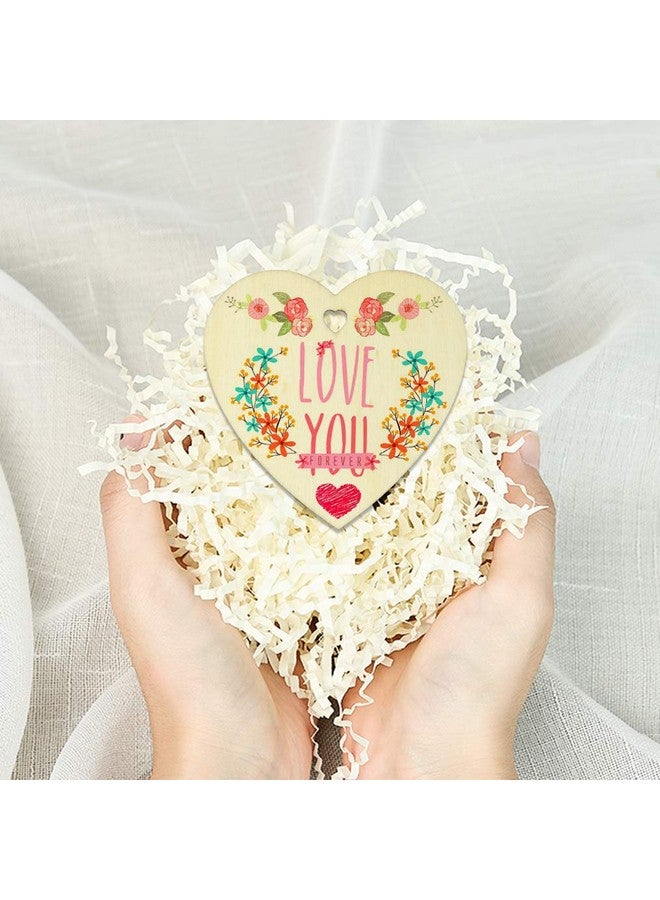 obmwang 50 Pieces 3" Natural Heart Wood Slices, Diy Wooden Ornaments Unfinished Predrilled Wooden Heart Embellishments With Natural Twine For Valentine'S Day, Wedding, Thanksgiving, Christmas - Image 5