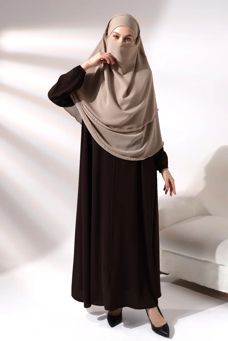 ايهفان Mink Three Layer Veiled Short Chiffon Hijab Soufflé Scarf