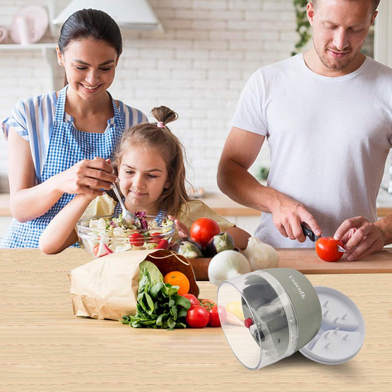 Voaesdk Handheld Spiralizer Vegetable Slicer,4 in 1 Heavy Duty Veggie Spiralizer Zucchini Spaghetti Maker,Vegatable Spiral Slicer for Salad,Carrot,Fruit,Cucumber,Zucchini,Onion Noodle Maker (Gray) - Image 4