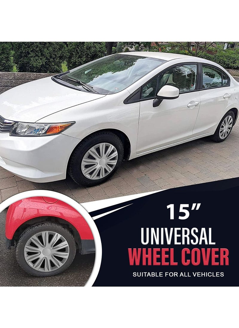 Pistol 15 Inch Hubcaps Set of 4PC Automotive Hub Caps with Universal Snap-On Retention Rings Pistol Wheel Cover Kit,  - Image 2