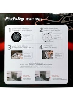 Pistol 15 Inch Hubcaps Set of 4PC Automotive Hub Caps with Universal Snap-On Retention Rings Pistol Wheel Cover Kit,  - Image 4