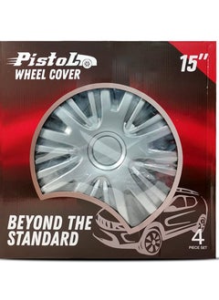 Pistol 15 Inch Hubcaps Set of 4PC Automotive Hub Caps with Universal Snap-On Retention Rings Pistol Wheel Cover Kit,  - Image 3