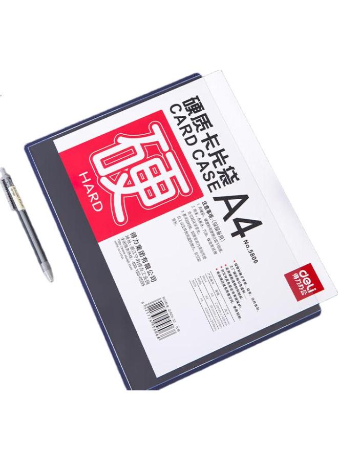 Deli A4 Transparent Hard Plastic Sleeve, Card Holder, Document Cover, Display Frame, Pvc Id Plastic Sleeve, Paper Protector, Material Display Bag 5806 - Image 1