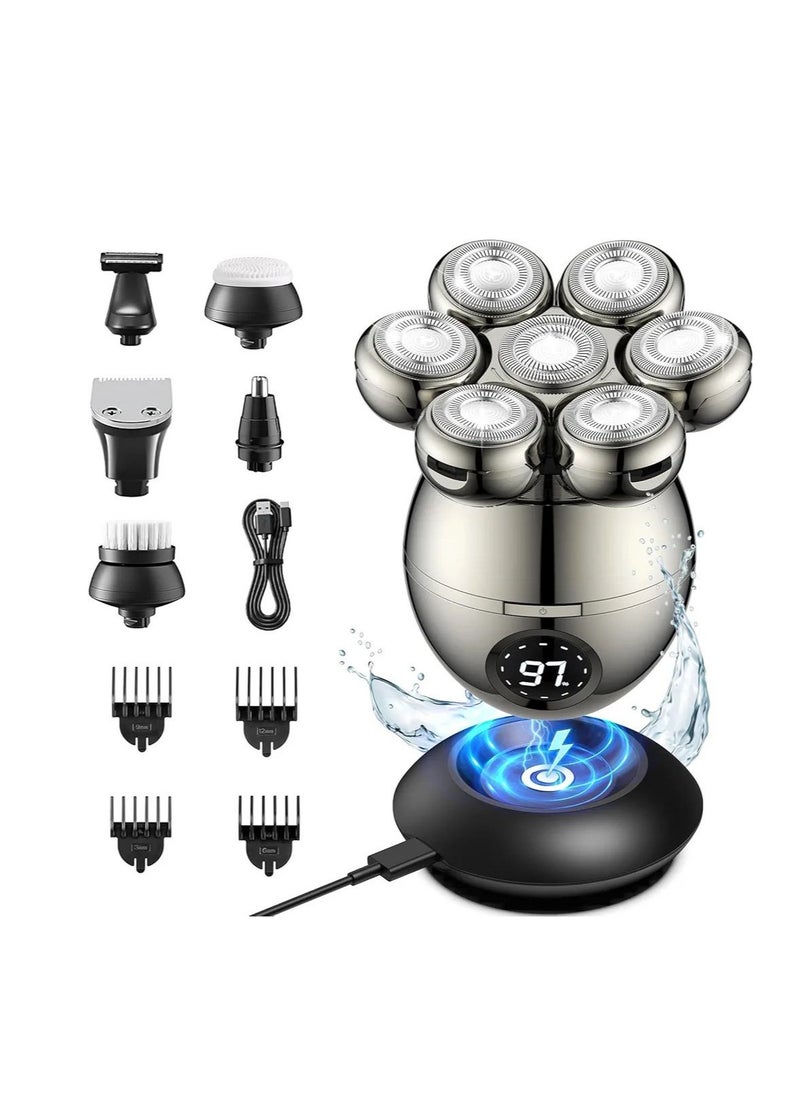 Generic Head Shavers For Bald Men 2024 Upgraded 6-In-1 Head Shaver IPX7 Waterproof Wet/Dry Electric Razor With Type-C Charge 90 Mins Longer Using Time  - Image 1