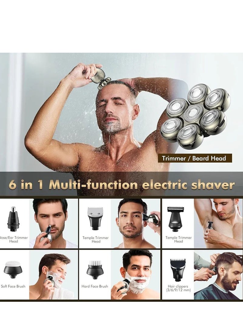 Generic Head Shavers For Bald Men 2024 Upgraded 6-In-1 Head Shaver IPX7 Waterproof Wet/Dry Electric Razor With Type-C Charge 90 Mins Longer Using Time  - Image 2