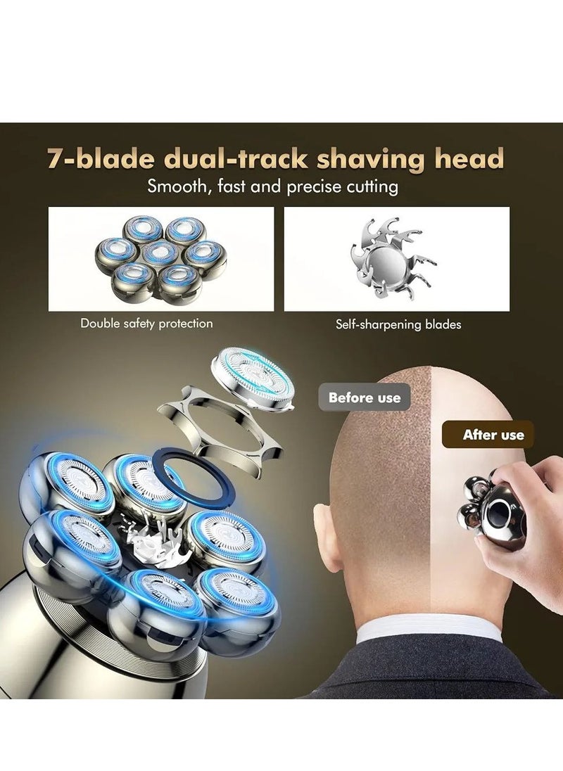 Generic Head Shavers For Bald Men 2024 Upgraded 6-In-1 Head Shaver IPX7 Waterproof Wet/Dry Electric Razor With Type-C Charge 90 Mins Longer Using Time  - Image 3