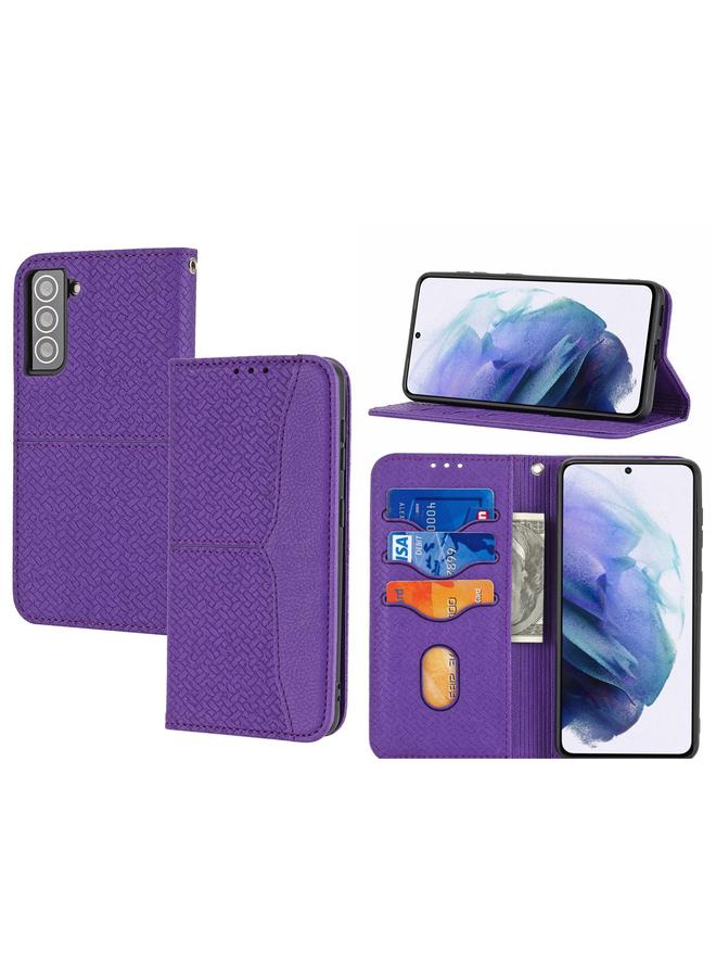 اس-توب جراب لهاتف Samsung Galaxy S23+ 5G مصنوع من الجلد المغناطيسي بخياطة منسوجة - Image 1