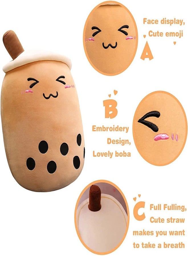 TechMax Solution Bubble Tea Stuffed Plush Pillow Pink Round Eyes Milk Tea Warm Plush Sleeping Pillow Children s Gift Decorations - Image 2