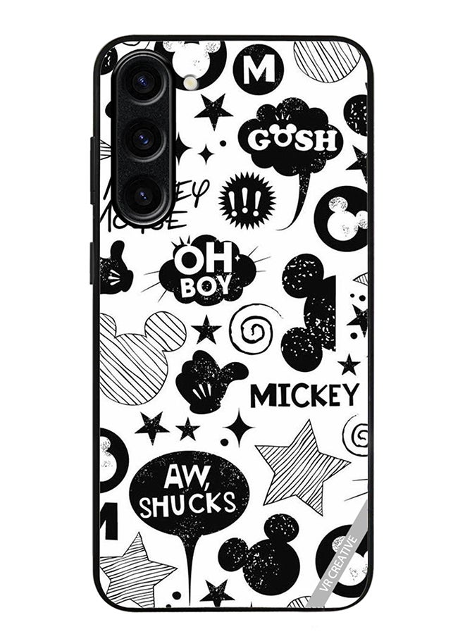 VR CREATIVE Protective Case Cover For Samsung Galaxy S24 Plus Monochrome Mickey Pat Design Multicolour - Image 1