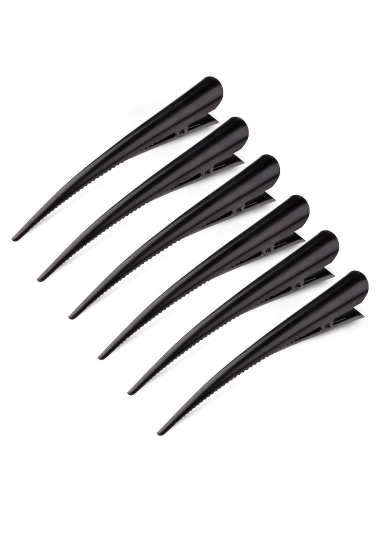 GLAMFIELDS - Large Long Alligator Hair Clips for Styling Salon Sectioning, GLAMFIELDS 5 inch Rust-Proof Durable Non-Slip Duckbill Metal Clips for Women Thick and Thin Hair (6 Pack) Black - Image 1