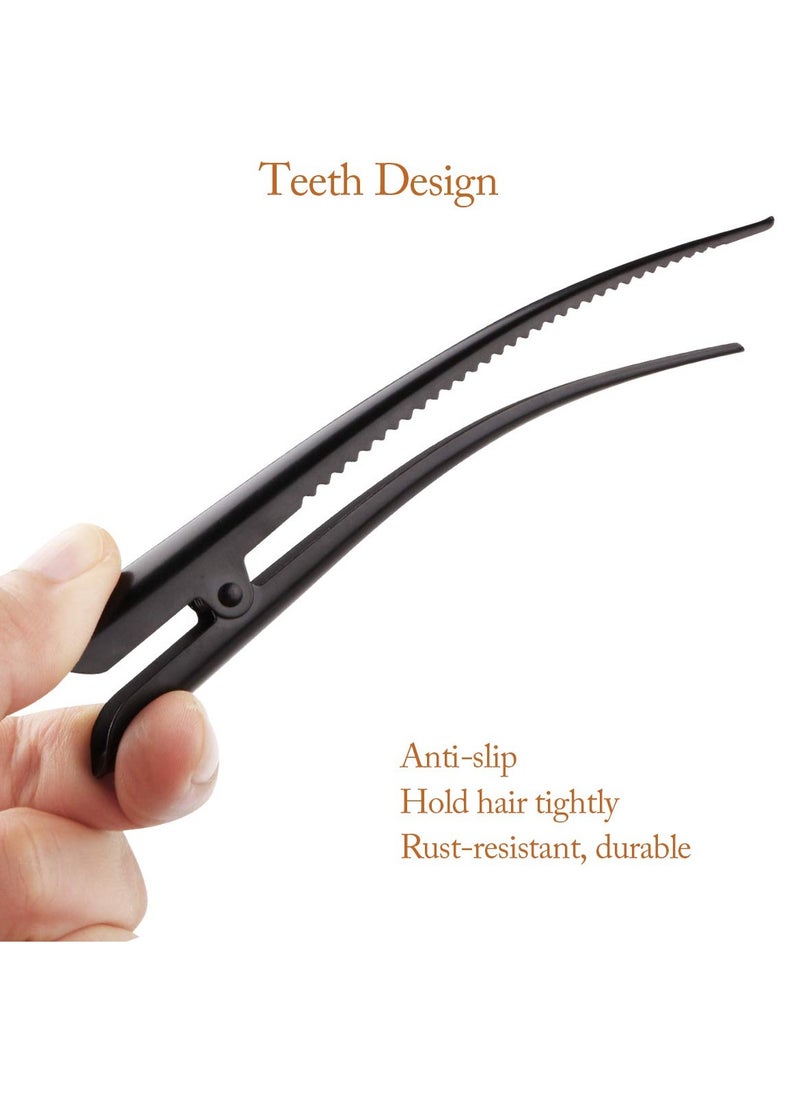 GLAMFIELDS - Large Long Alligator Hair Clips for Styling Salon Sectioning, GLAMFIELDS 5 inch Rust-Proof Durable Non-Slip Duckbill Metal Clips for Women Thick and Thin Hair (6 Pack) Black - Image 1