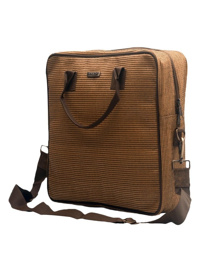 Handy Chaser Messenger Laptop Bag with Multiple Organisers | 15.6 Inch Laptop Office Bag for Men & Women | Handbags with Shoulder Straps | Business Briefcase Crossbody Bags (Beige Black, 16x12x4.5) - Image 2