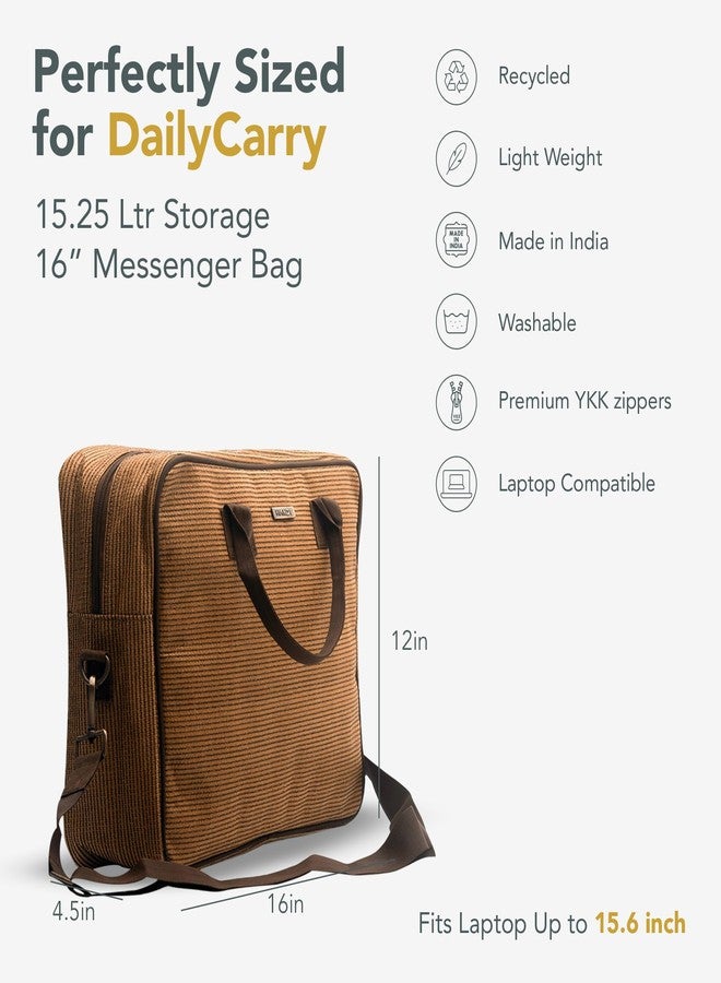 Handy Chaser Messenger Laptop Bag with Multiple Organisers | 15.6 Inch Laptop Office Bag for Men & Women | Handbags with Shoulder Straps | Business Briefcase Crossbody Bags (Beige Black, 16x12x4.5) - Image 5