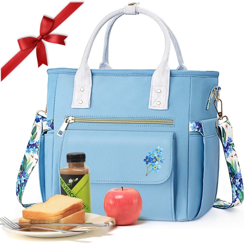 GLORIEROO Deluxe Insulated Lunch Box Bag Women - Leakproof Waterproof Cooler with Multi Pockets Removable Strap for Work Picnic - Teacher Mothers Day Christmas Birthday Gifts - Image 1
