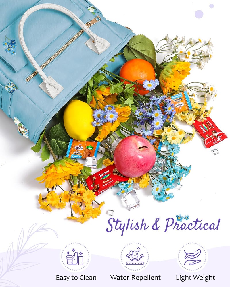 GLORIEROO Deluxe Insulated Lunch Box Bag Women - Leakproof Waterproof Cooler with Multi Pockets Removable Strap for Work Picnic - Teacher Mothers Day Christmas Birthday Gifts - Image 3