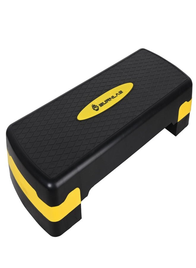 Burnlab Aerobic Stepper, Two Height Level Adjustments - 4 inches and 6 inches, Slip-Resistant & Shock Absorbing Platform for Extra-Durability (yellow) - Image 1
