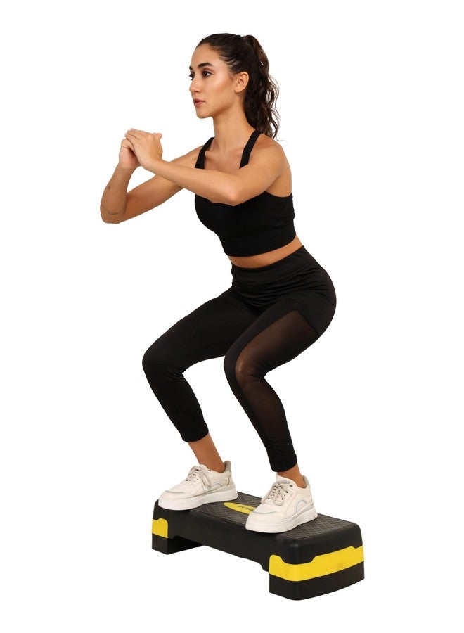 Burnlab Aerobic Stepper, Two Height Level Adjustments - 4 inches and 6 inches, Slip-Resistant & Shock Absorbing Platform for Extra-Durability (yellow) - Image 2